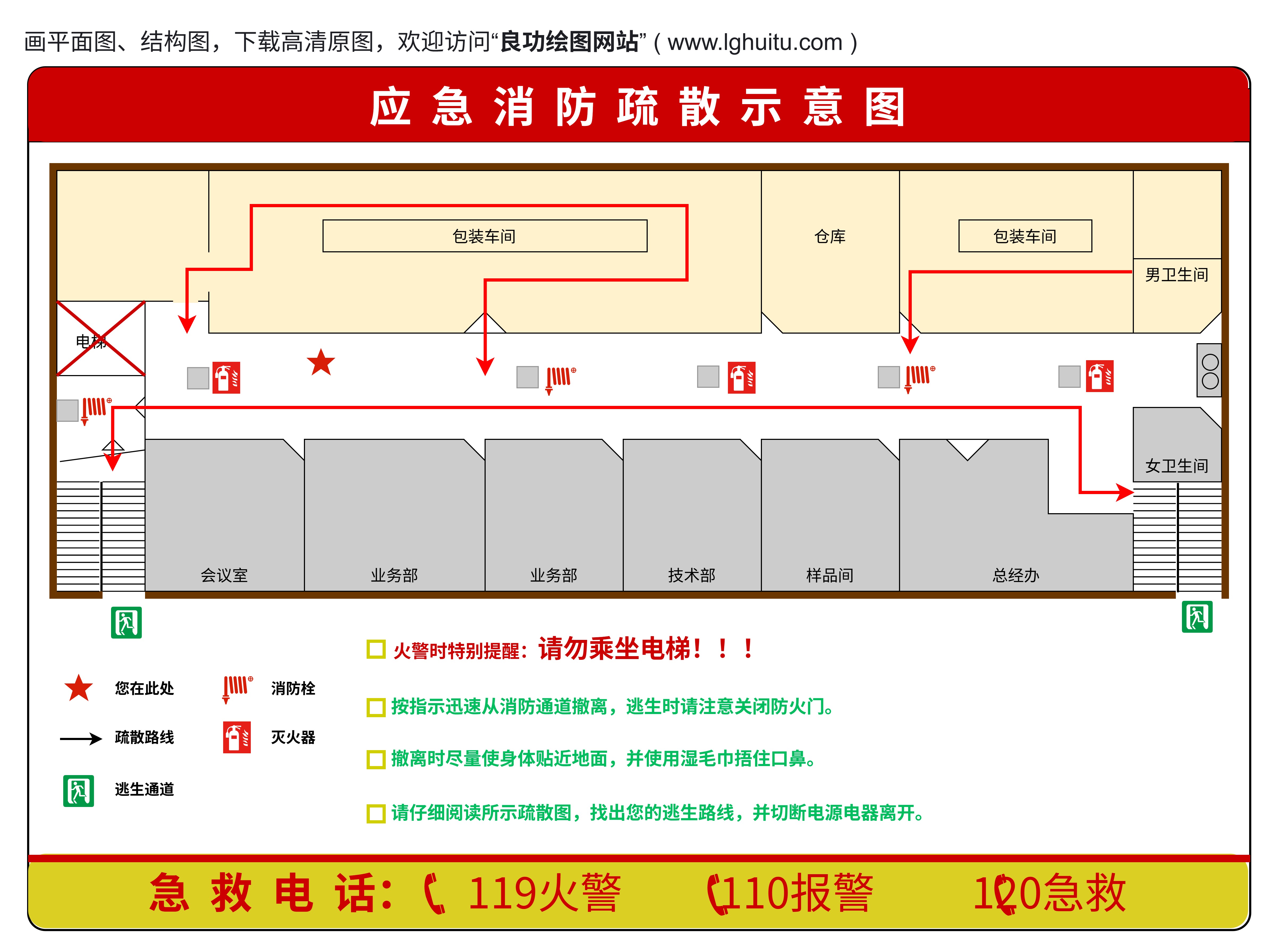 消防应急疏散示意图