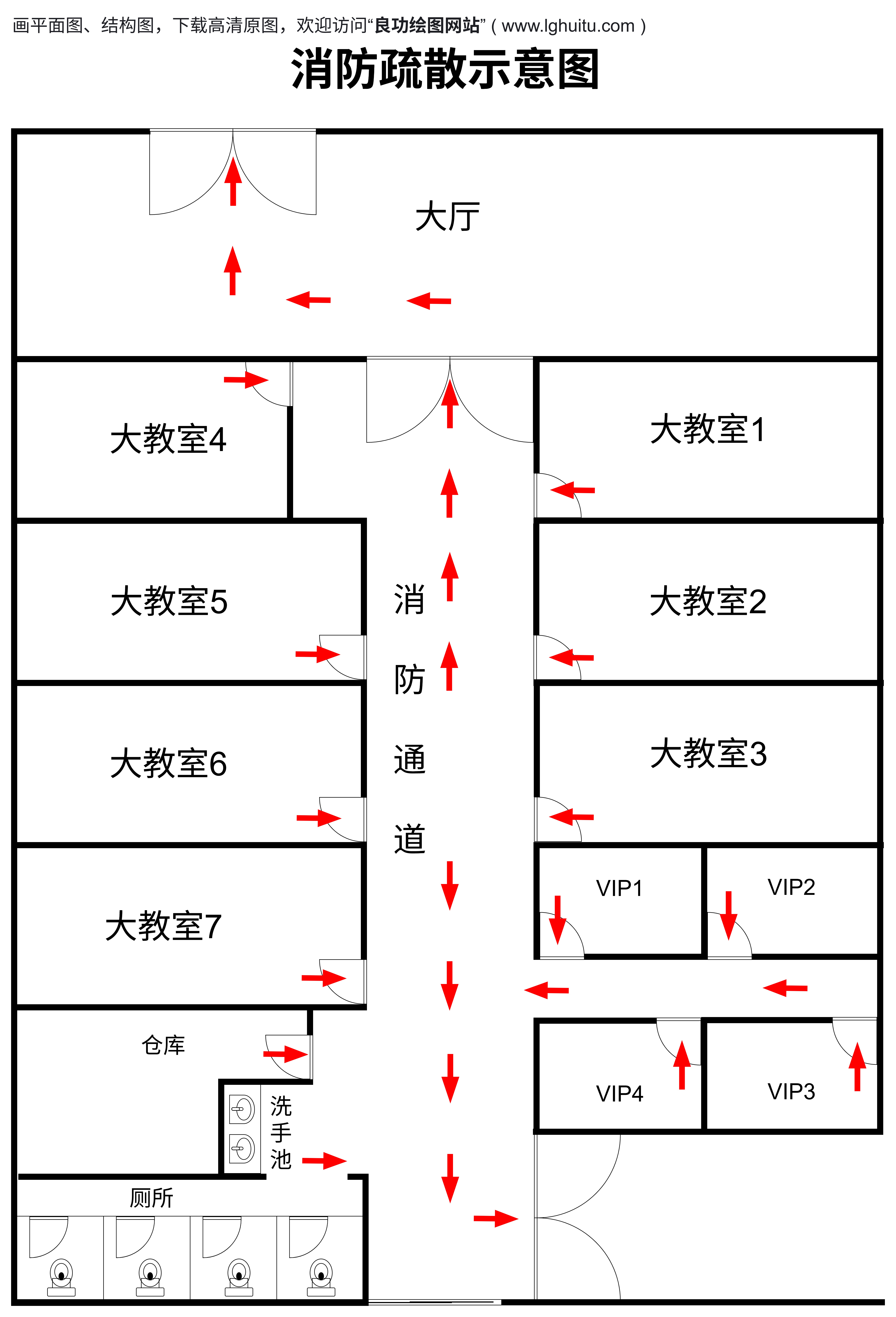 消防应急疏散示意图